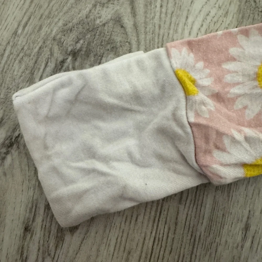 Little Sleepies Pink and White Daisy Footies Pajamas